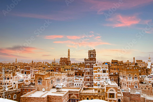 イエメンの首都・サナア旧市街の街並み