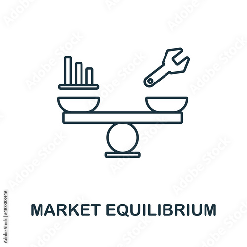 Market Equilibrium icon. Line element from market economy collection. Linear Market Equilibrium icon sign for web design, infographics and more.