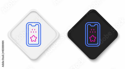 Line Taxi mobile app icon isolated on white background. Mobile application taxi. Colorful outline concept. Vector