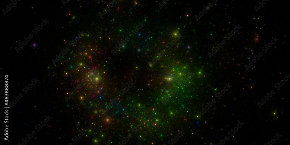Obraz premium Banner Star field background . Starry outer space background texture . Colorful Starry Night Sky Outer Space background. 3D illustration 
