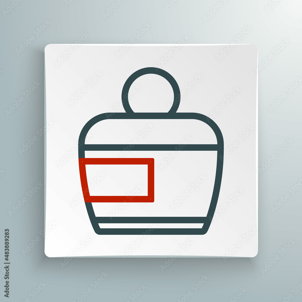 Line Cream or lotion cosmetic tube icon isolated on white background. Body care products for woman. Colorful outline concept. Vector Line Cream or lotion cosmetic tube icon isolated on white background. Body care products for woman. Colorful outline concept. Vector