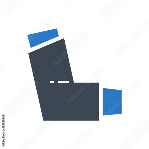 Inhaler related vector glyph icon. Inhaler sign. Isolated on white background. Vector illustration