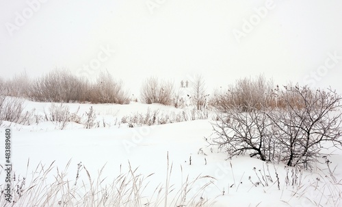 Wallpaper Mural In the distance, in the winter gloom, fishermen are standing and warming themselves with vodka Torontodigital.ca