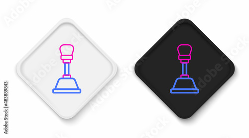 Line Gear shifter icon isolated on white background. Manual transmission icon. Colorful outline concept. Vector