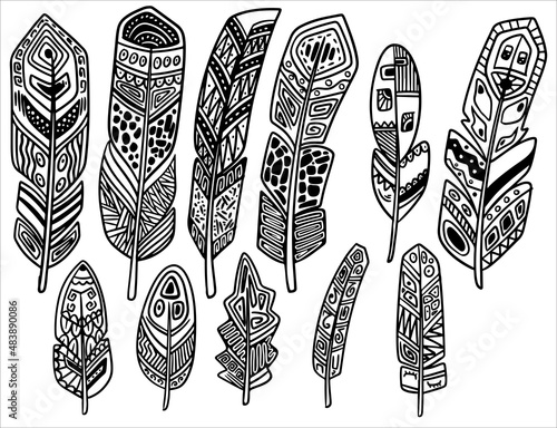 Hand drawn bohemian, tribal...