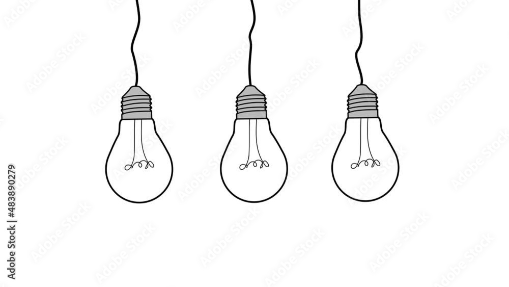 light bulb ideas. light bulbs light up. waiting for download. 4K video illustration. light bulb ideas. light bulbs light up. waiting for download. 4K video illustration.