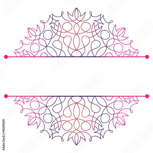 Mandala. Split pattern in form of mandala for Henna Mehndi or tattoo decoration. Decorative ornament in ethnic oriental style, vector illustration.