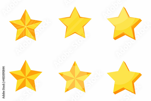 set  star vector isolated on white background.