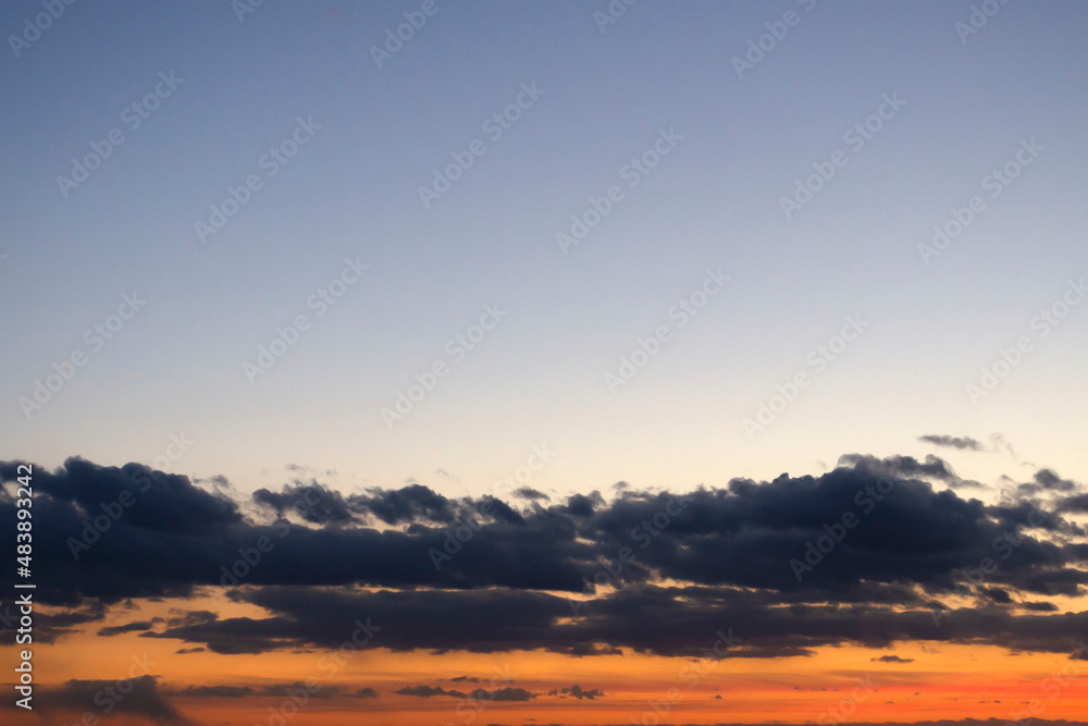 Fototapeta premium Beautiful sunset sky with amazing colorful clouds