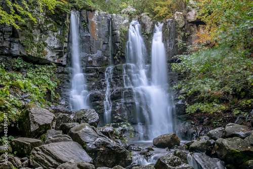 The beautiful Dardagna waterfalls, Corno alle Scale natural park, Lizzano in Belvedere, Italy