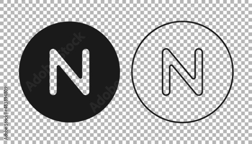 Black Compass north icon isolated on transparent background. Windrose navigation symbol. Wind rose sign. Vector