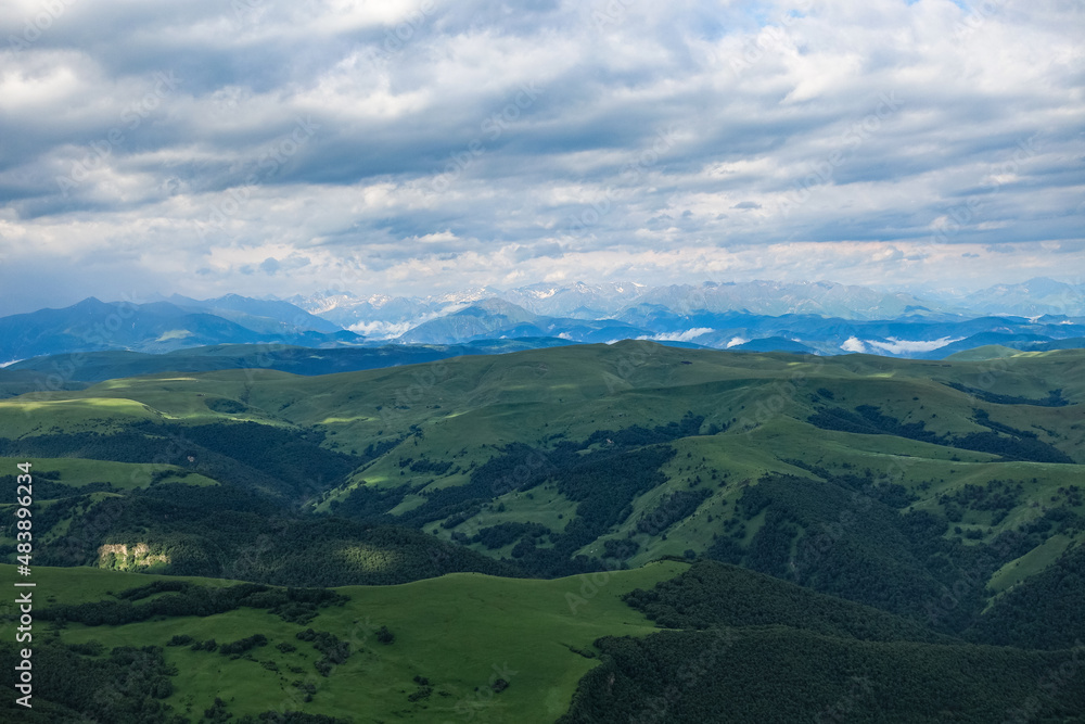 View of the mountains and the Bermamyt plateau in the Karachay-Cherkess Republic, Russia. View of the mountains and the Bermamyt plateau in the Karachay-Cherkess Republic, Russia.