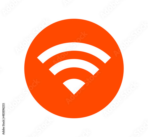 Wifi signal icon vector orange color
