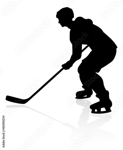 Silhouette Ice Hockey Player