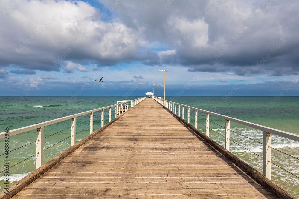 Australia, South Australia, Adelaide, Clouds over Henley Beach Jetty Australia, South Australia, Adelaide, Clouds over Henley Beach Jetty