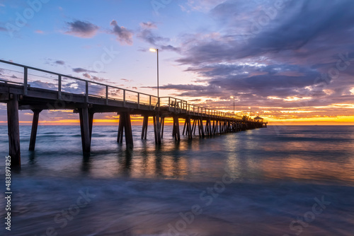 Wallpaper Mural Australia, South Australia, Adelaide, Long exposure of Henley Beach Jetty at cloudy sunset Torontodigital.ca