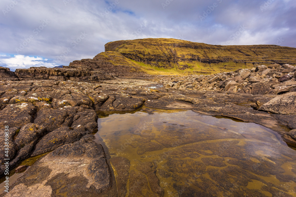 View of the coastline, Faroe Islands.