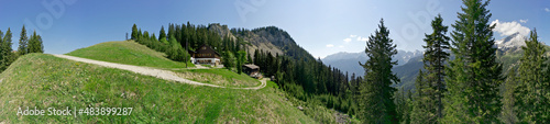 Panorama von Kreuzjoch in den Bergen von Garmisch-Parternkirchen