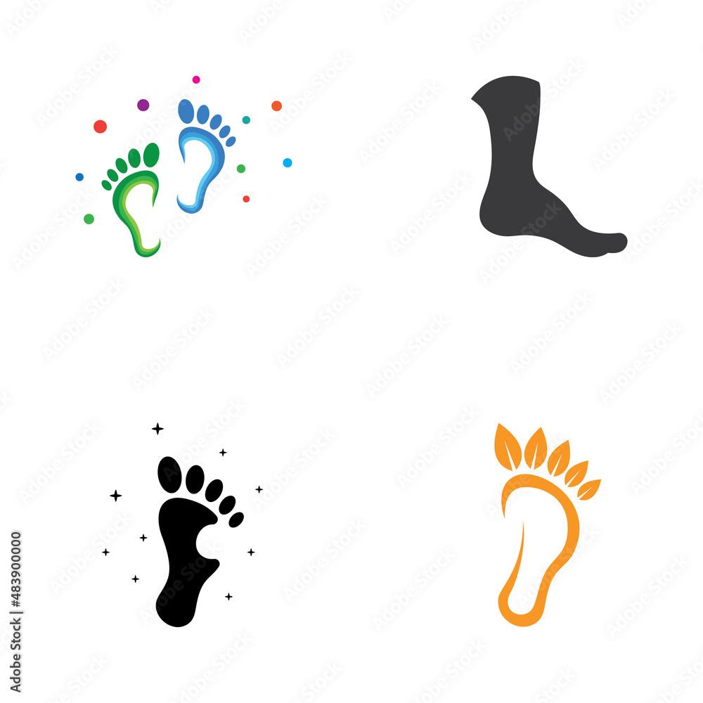 Fototapeta premium footprints,foot care,and footstep, logo images illustration design