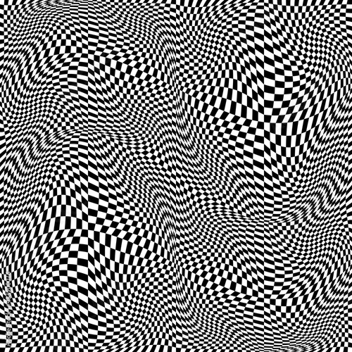 Vector checkers racing flag. The canvas is 3D curly and seamless. Checker pattern 3D flag.