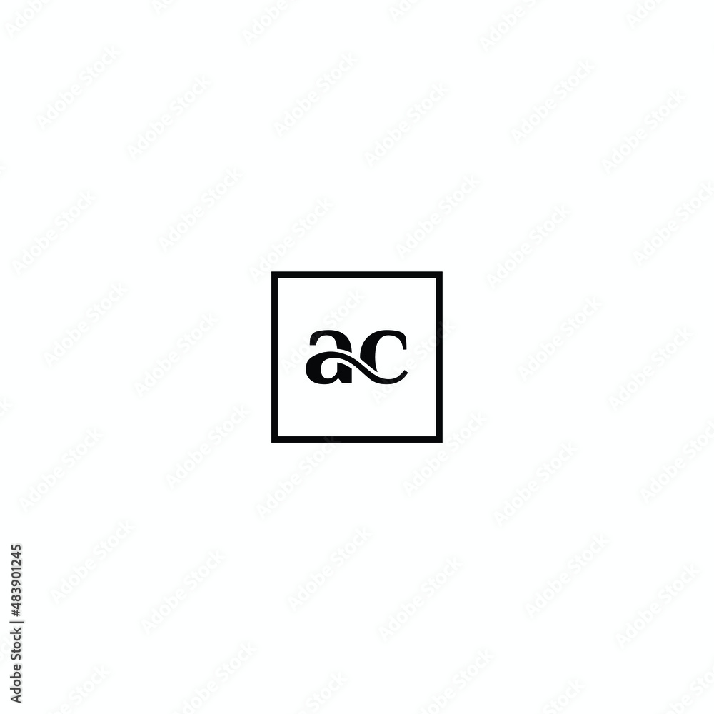 ae Square Framed Letter Logo Design Vector with Black and White Colors.