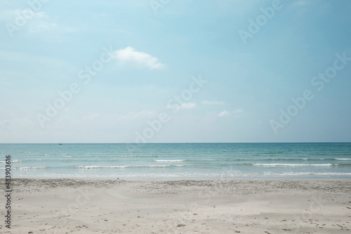 Empty sea and beach background  Beach blue sea and sky at Rayong Thailand