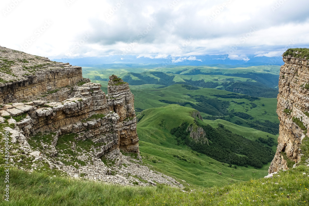 View of the mountains and the Bermamyt plateau in the Karachay-Cherkess Republic, Russia. View of the mountains and the Bermamyt plateau in the Karachay-Cherkess Republic, Russia.