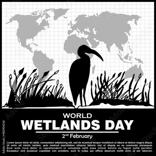 world wetlands day, poster and banner vector