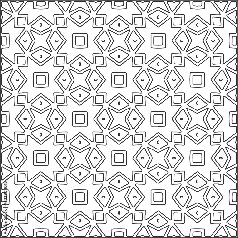 Vector pattern with symmetrical elements . Repeating geometric tiles from striped elements.Monochrome texture.Black and
white pattern for wallpapers and backgrounds.line art. Vector pattern with symmetrical elements . Repeating geometric tiles from striped elements.Monochrome texture.Black and
white pattern for wallpapers and backgrounds.line art.