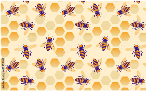 seamless pattern with propolis and bee