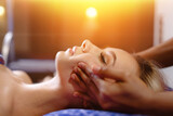 a woman on a massage in the spa