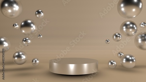 Abstract background, stage layout, podium shape geometry for product display. 3D rendering.