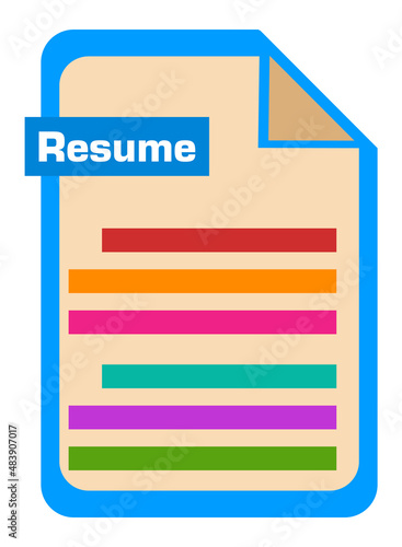 Resume Paper Symbol Colorful Isolated 