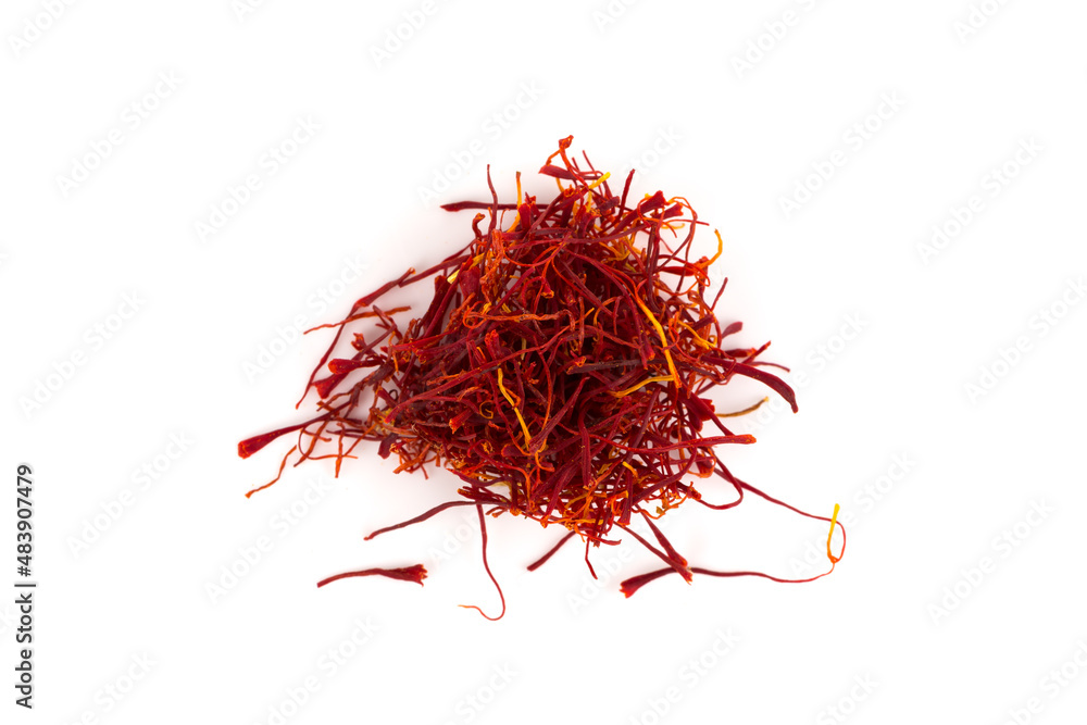 Naklejka premium Dried saffron spice isolated