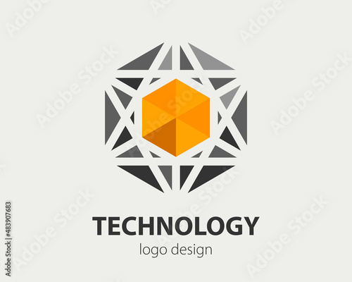 Abstract business logo design. Vector company logotype concept. Haxogen corporate sign for brand identity