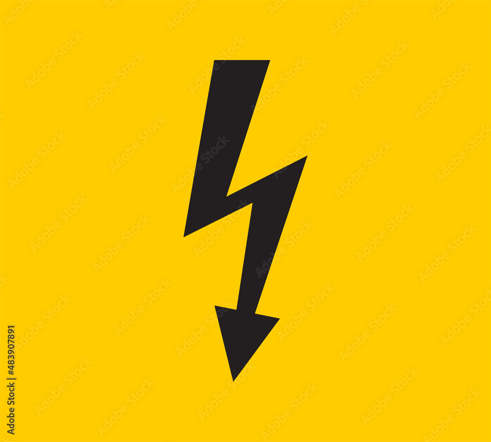Power energy vector emblem. Electricity flash symbol. Charge or danger icon Power energy vector emblem. Electricity flash symbol. Charge or danger icon