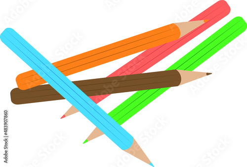 Set of colorful pencil. Pencils isolated. Theme Back to school . Tools for presentation, publications, education.