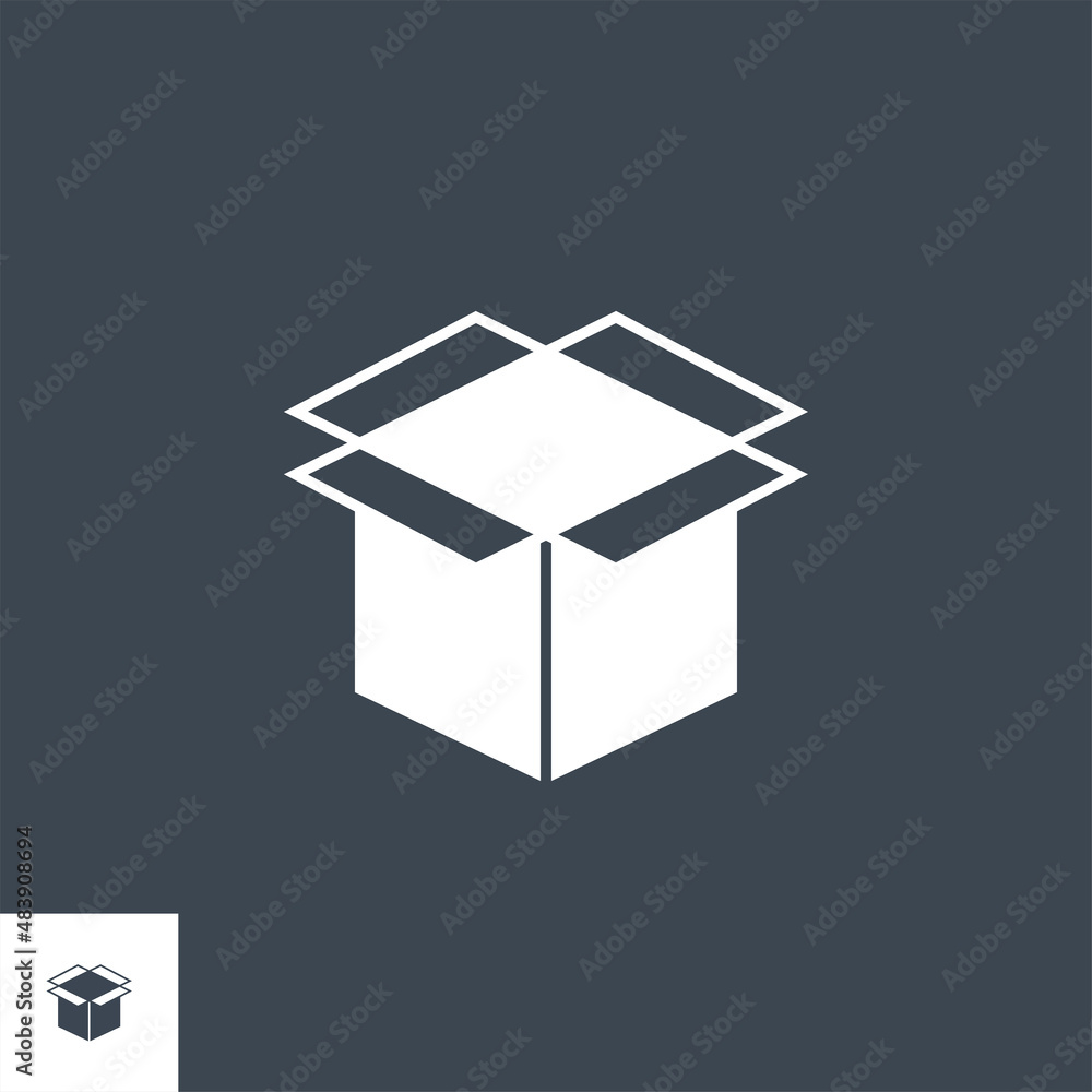 Box Related Vector Glyph Icon. Isolated on Black Background. Vector Illustration. Box Related Vector Glyph Icon. Isolated on Black Background. Vector Illustration.