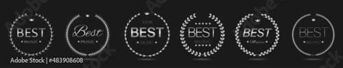 Best music award silver laurel wreath Vector