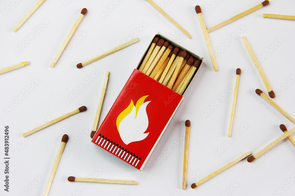 wooden matches for lighting a fire in a paper box wooden matches for lighting a fire in a paper box