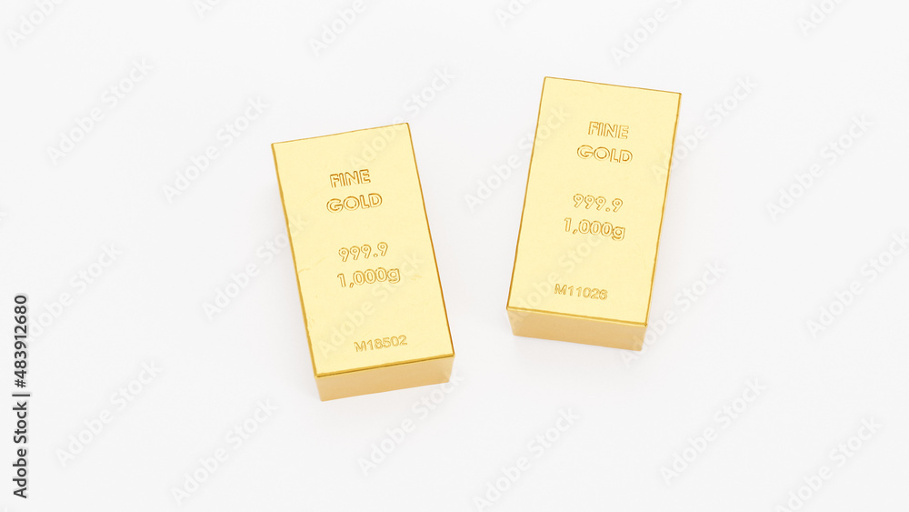 bars of gold bullion ingots on white background 3D rendering bars of gold bullion ingots on white background 3D rendering