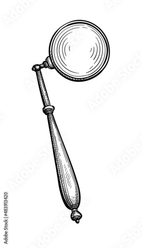 Quizzing glass ink sketch.