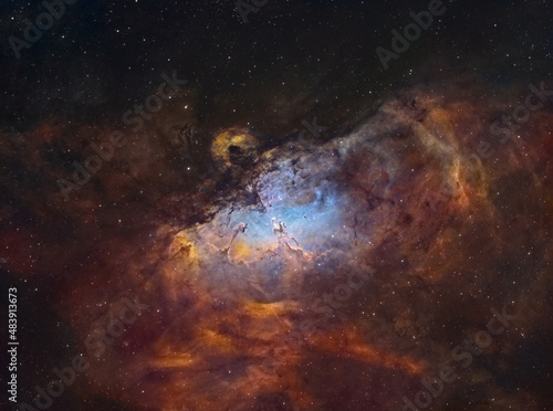 Fototapeta Naklejka Na Ścianę i Meble -  The Pillars of Creation in the Eagle Nebula