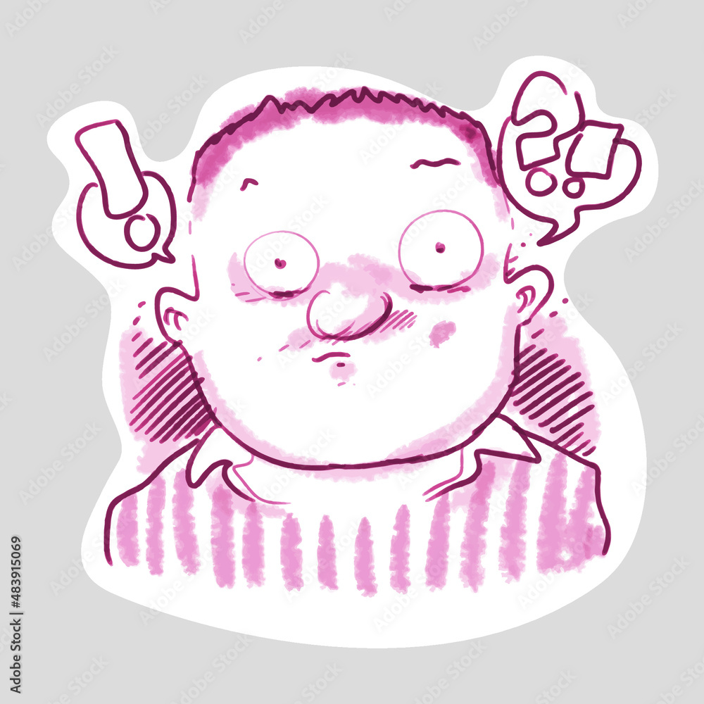 confused cartoon man with question and exclamation marks. vector illustration. confused cartoon man with question and exclamation marks. vector illustration.