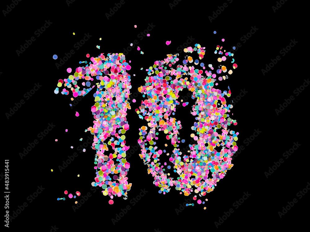 10 number colorful confetti 10 number colorful confetti