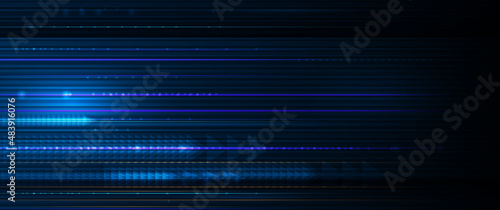 Vector abstract arrow and lines pattern design. Dynamic movement and motion blur over dark blue background. Illustration futuristic, Fast and High speed connection technology, cyberspace concept.