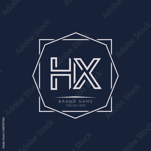 Creative HX initial letter logo design elements. Modern Minimalist business letter logo vector design template.