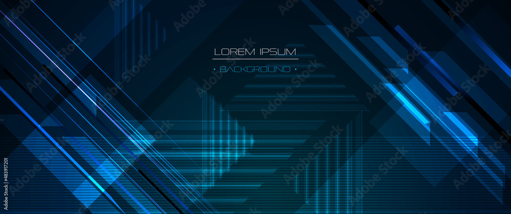 Obraz premium Vector modern graphic design, presentation background. Illustration art, geometric shape, line pattern and gradient blue colours background. Futuristic concept for booklet, wallpaper, template, banner
