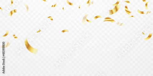 vector background with confetti Elegant gold color for parties or celebrations.