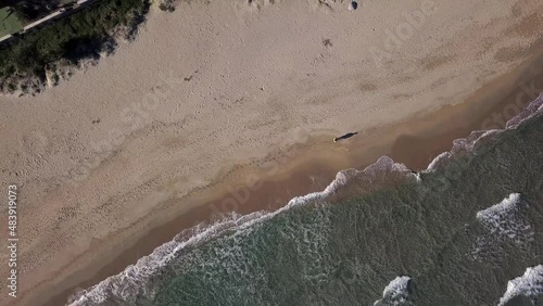 Vertigo over a sandy beach